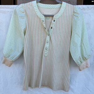 Double D Ranch Minty Green Colored Star & Stripe Blouse - Size S